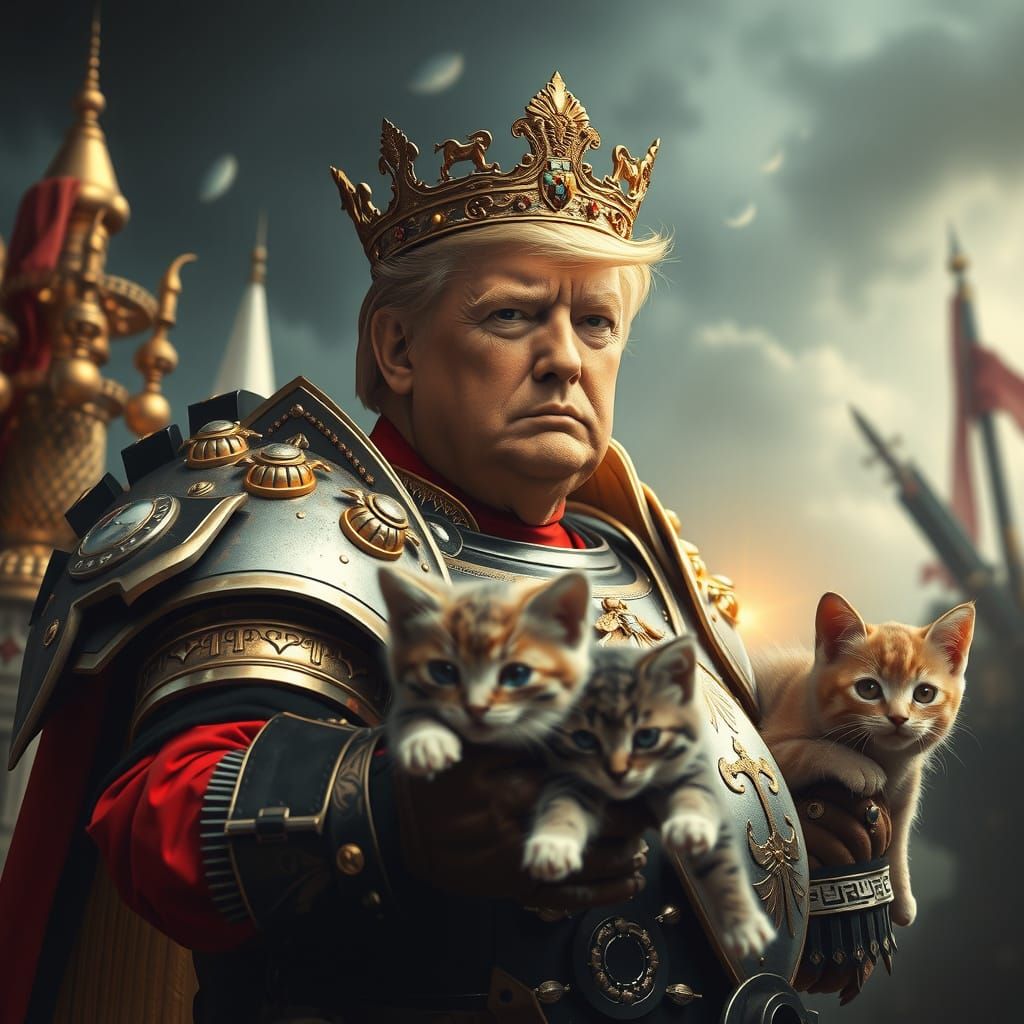 The Glorious King Donald Trump in Warhammer 40k Style