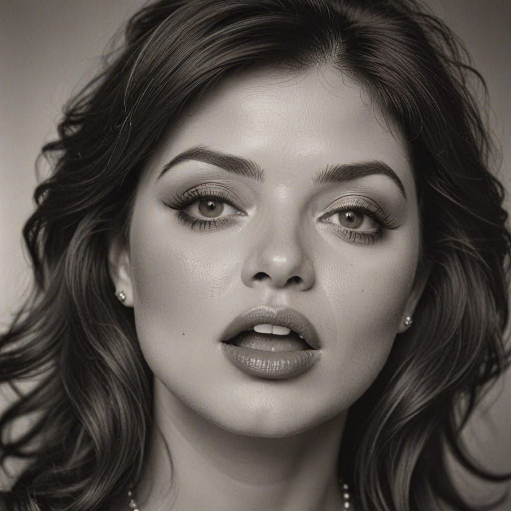 Vintage Sepia Portrait of a Seductive Lady