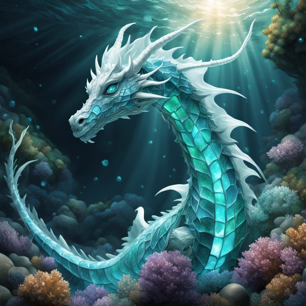 Majestic Sea Dragon of Shimmering Sea Glass