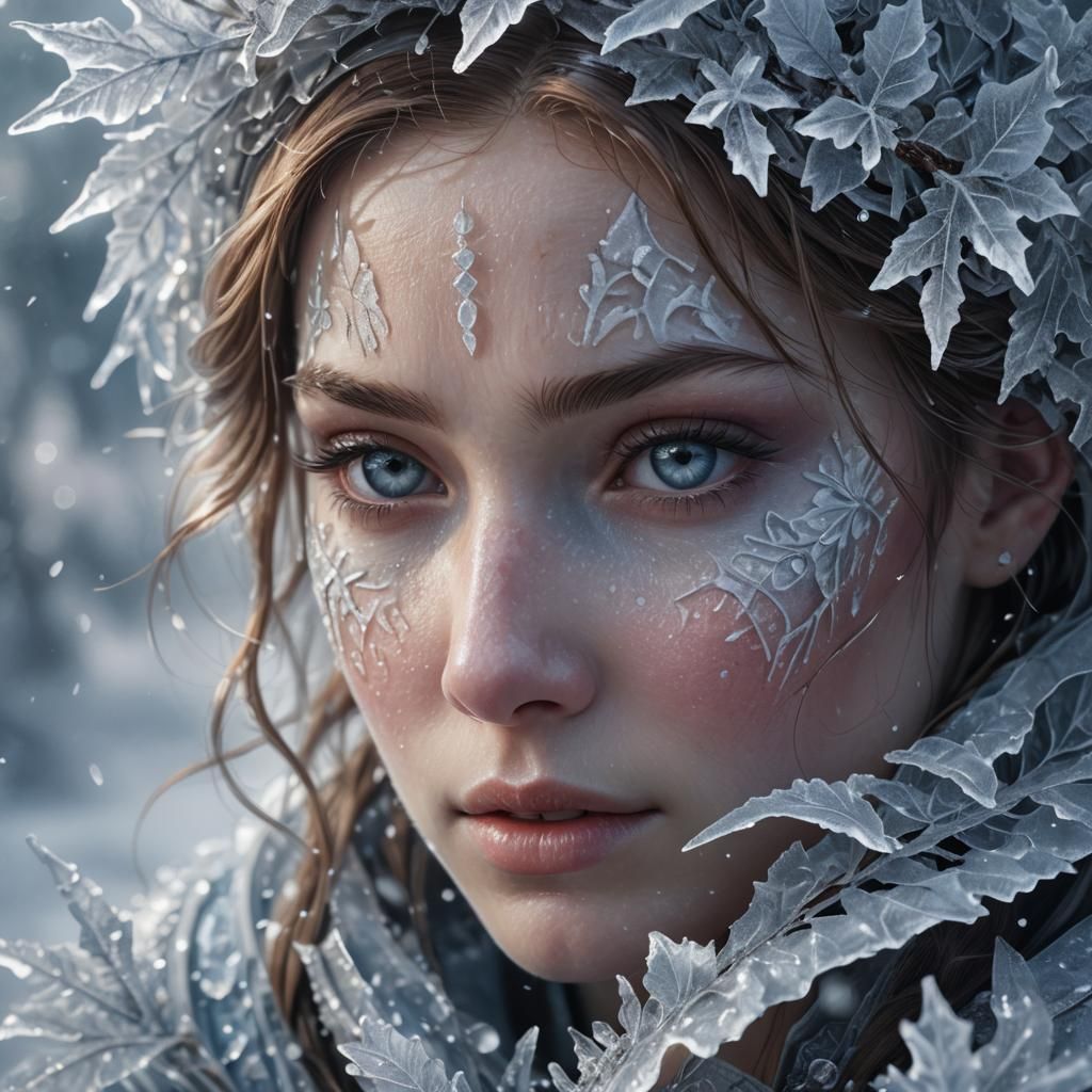 Icy Maiden: A Photorealistic Fantasy Painting