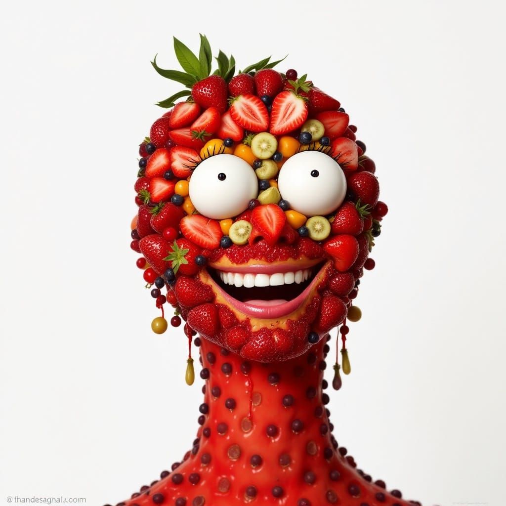 Joyful Fruit Salad Portrait in Vibrant Colors