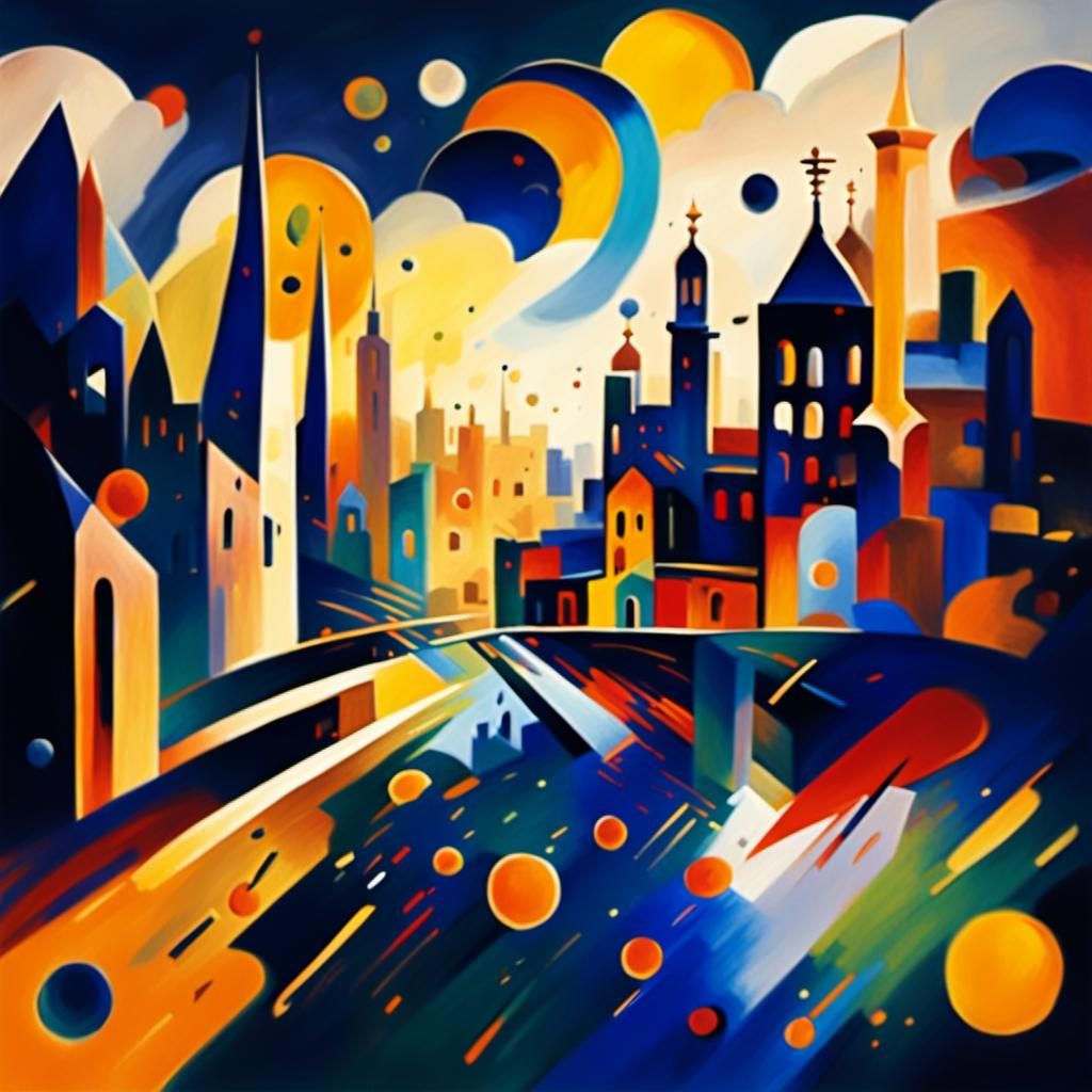 Abstract Tears Fall on Jerusalem: Kandinsky Style