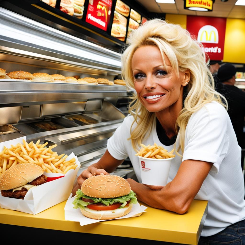 Pamela Anderson eat in McDonald's