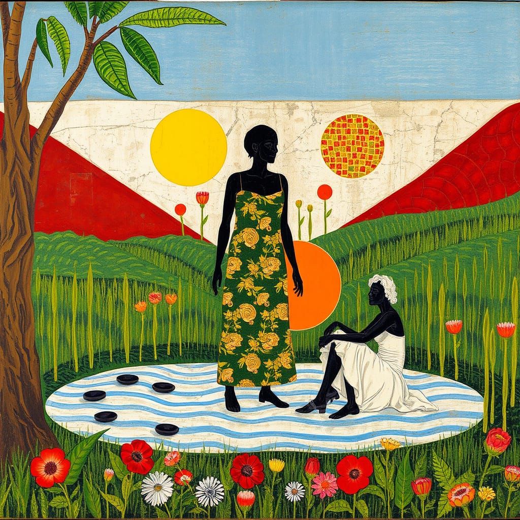 Abstract Mixed-Media Assemblage Art