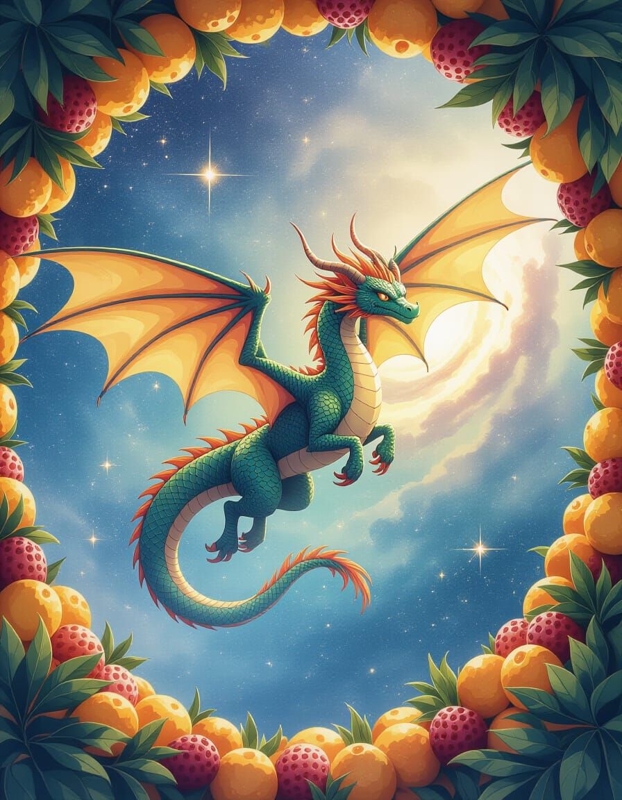 Celestial Dragon Flies Through Tropical Galaxy