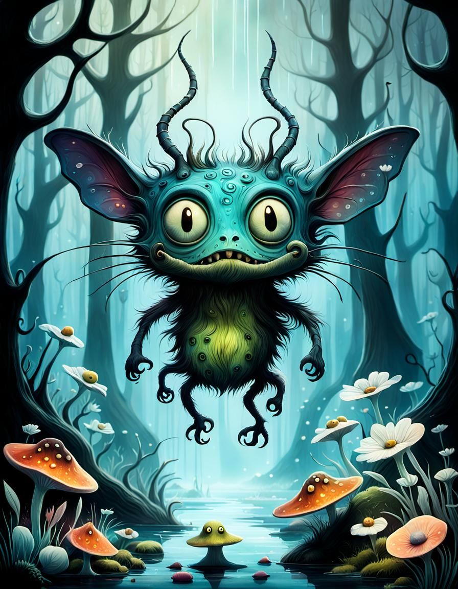 Adorable Whimsical Creature in Hyperrealistic Style