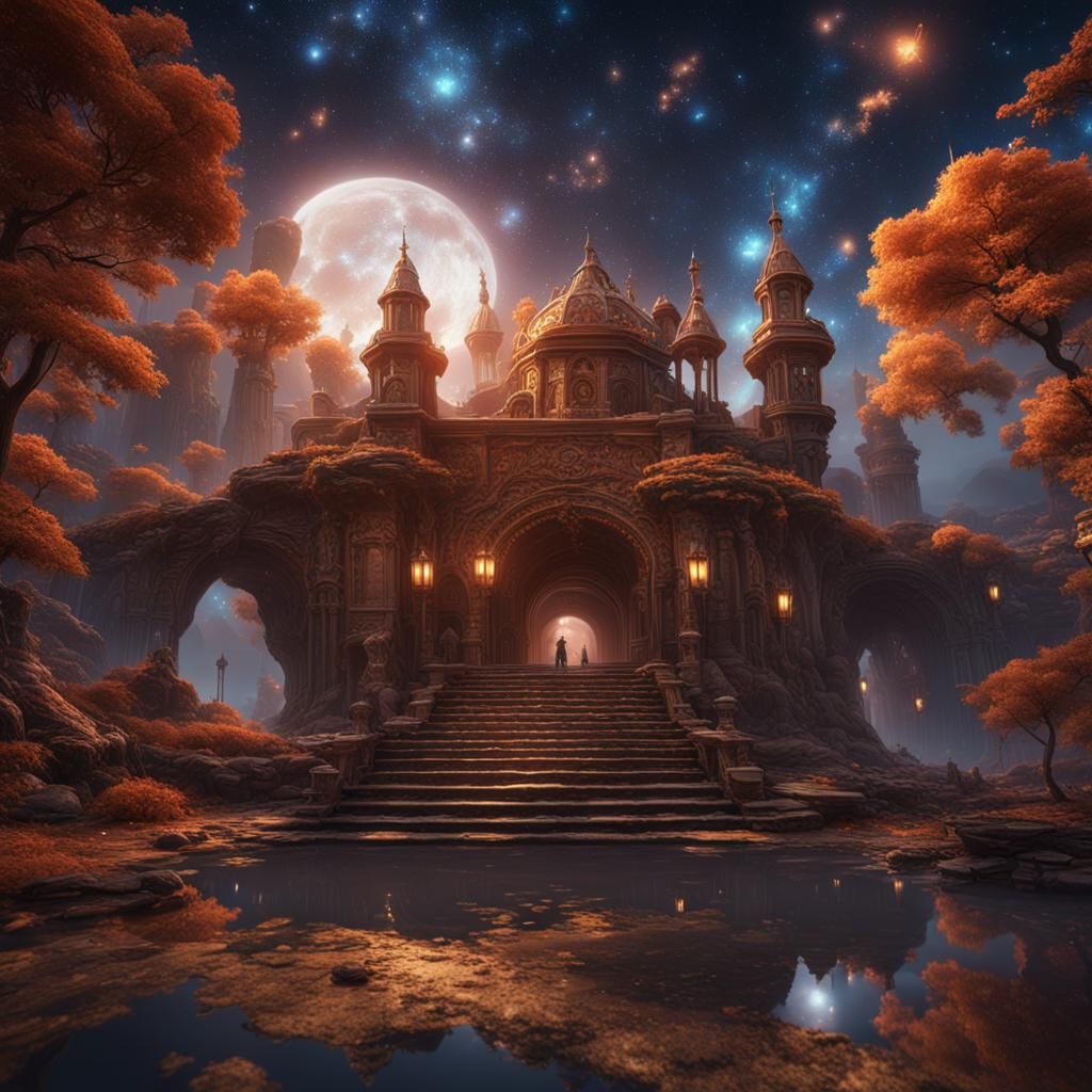 Mesmerizing Starry Background in Detailed Matte Painting