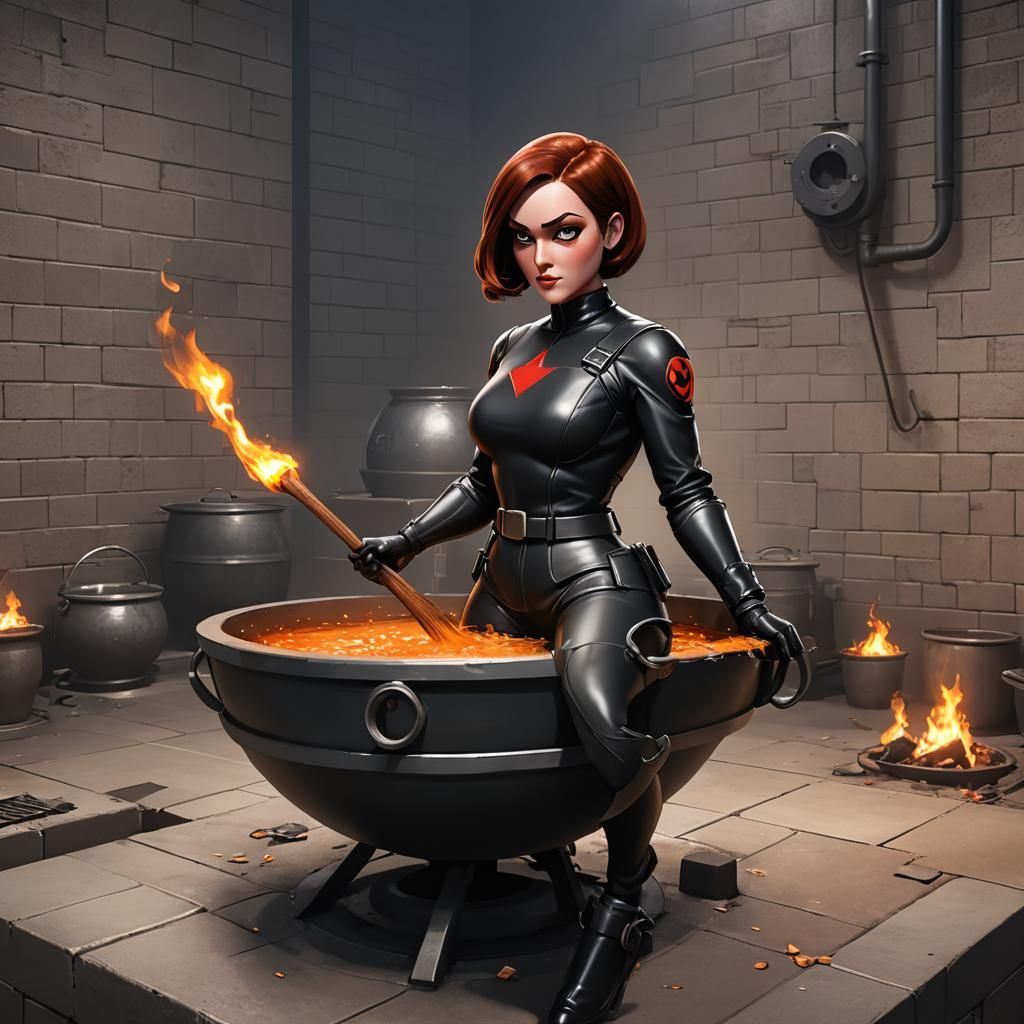 Elastigirl as Anime Prison Guard in 3D