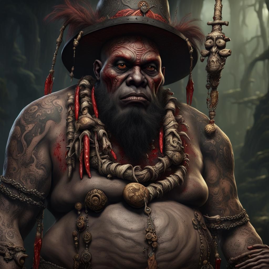 Haitian Voodoo Witch Doctor in Swamps