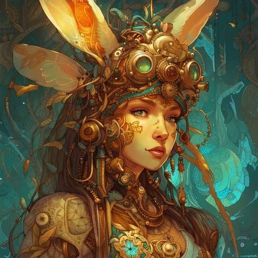 Steampunk Bunny Queen: A Mechanical Marvel