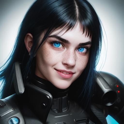 Cyberpunk Girl Portrait in Professional Photography Style