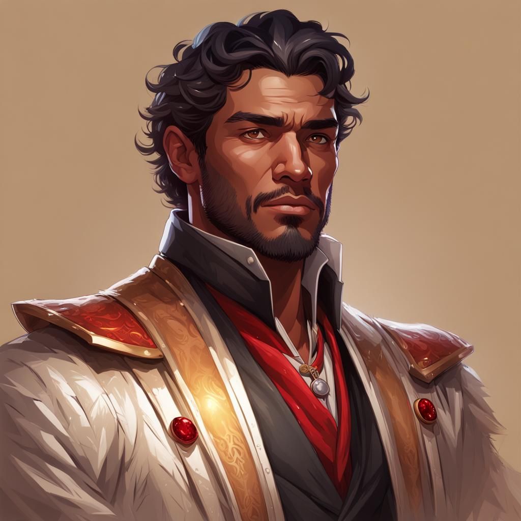 Handsome Man with Crown: Hyperdetailed Digital Portrait