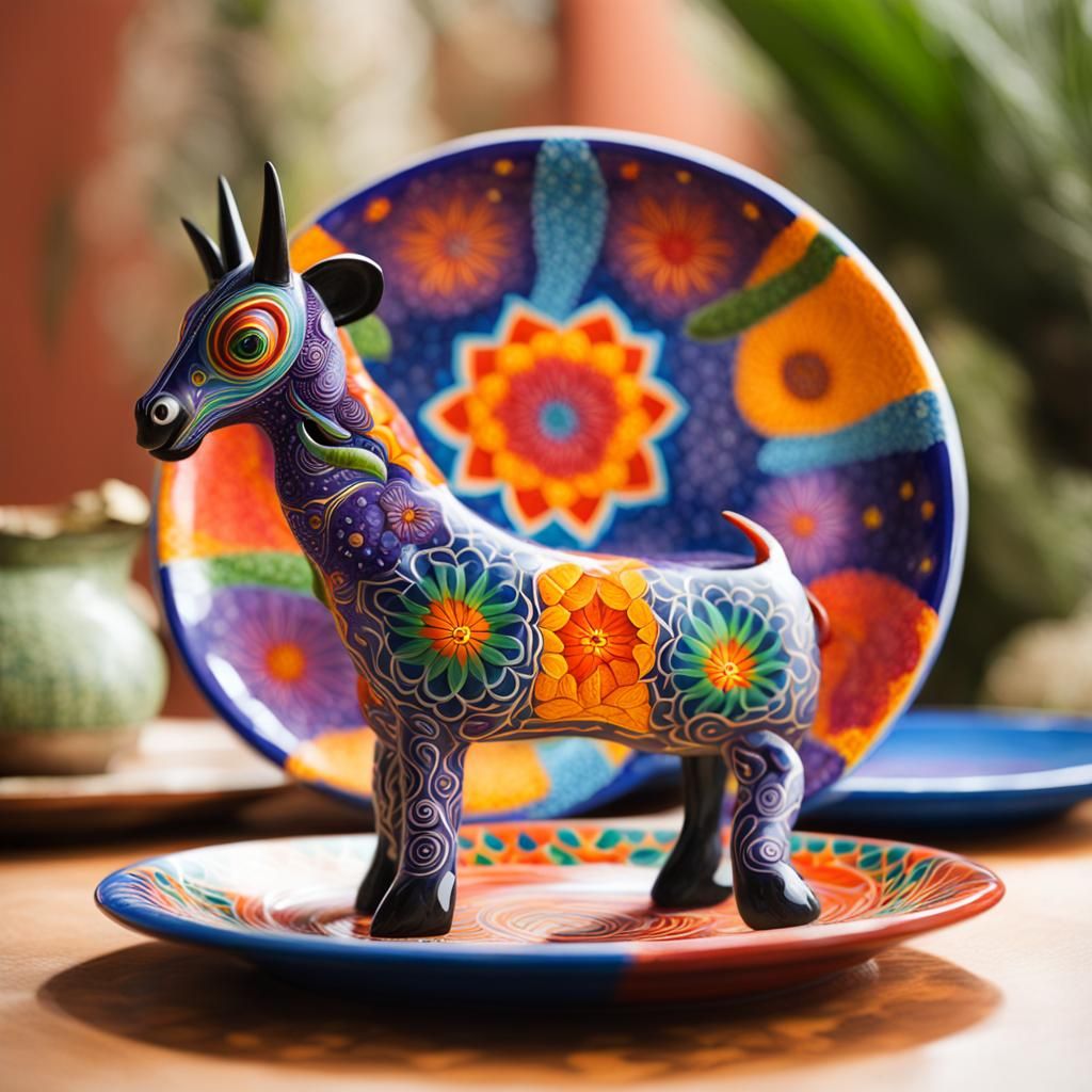 Alebrije Art: A Fantastical Plate Design
