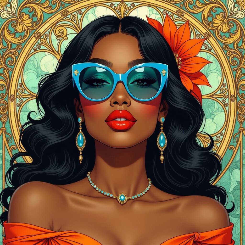 Goddess in Style of Alphonse Mucha and Frazetta