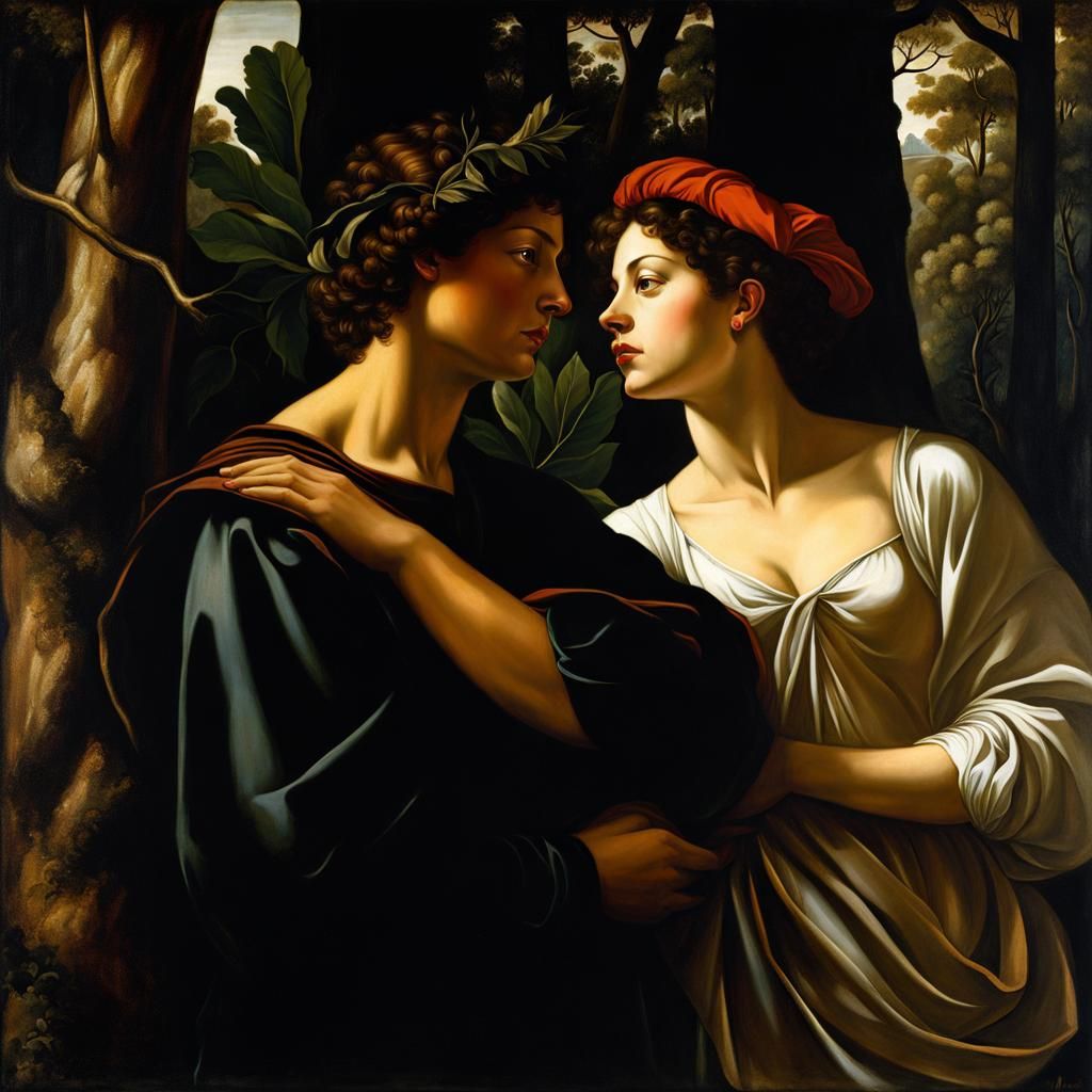 Classical Portrait of a Couple as Fresco