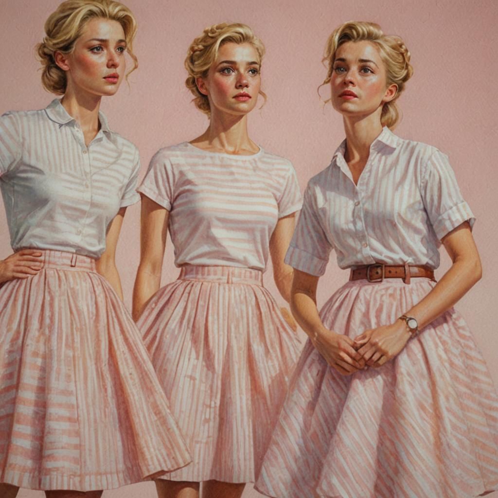 1950s Hairstyle Portrait in Hyperrealistic Style