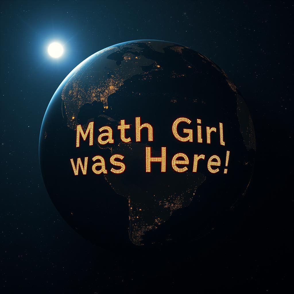 Earth Nightside Message in Lights, Science Fiction Art