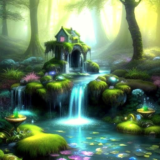 AI Generated Whimsical Fountain Image