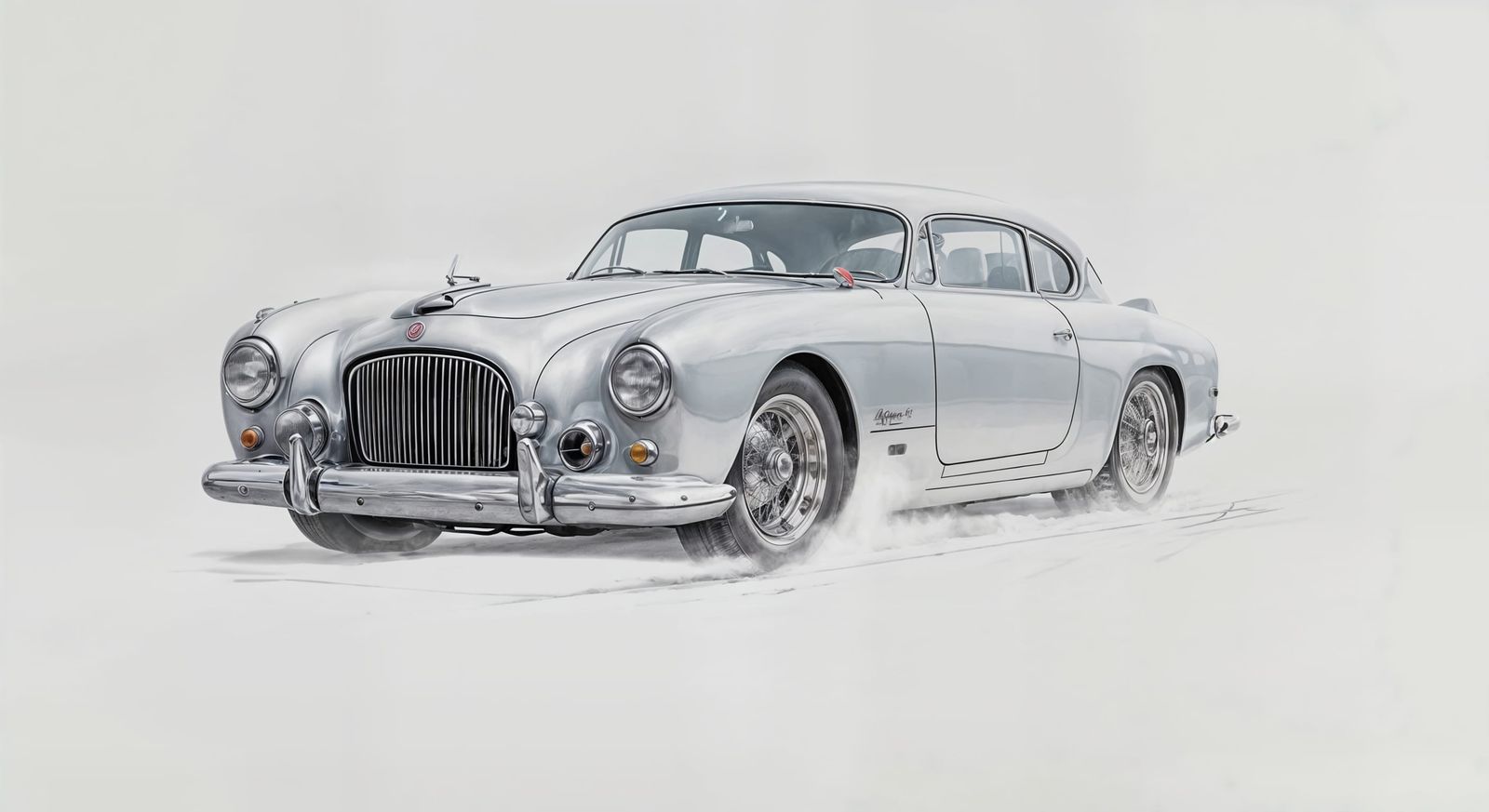 Epic Metallic Silver 1953 Coupe Car in Cinematic Maximalist ...