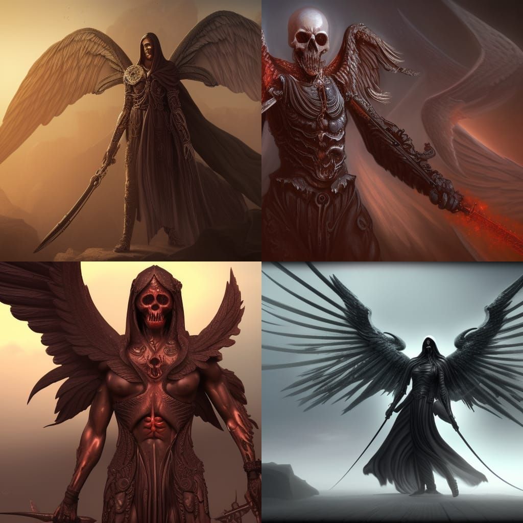 Detailed Angel of Death Fantasy Concept Art