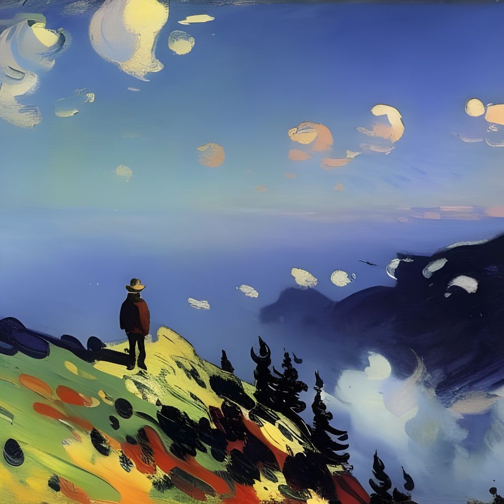 Wanderer Above the Sea of Fog, Inspired by Korovin