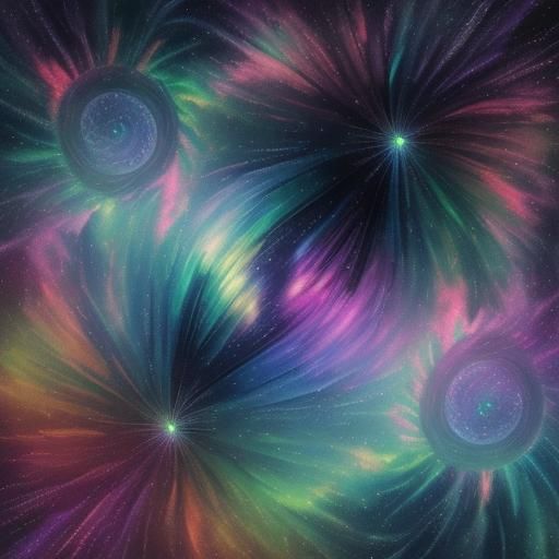 Surreal Astral Being in Iridescent Cosmic Clouds