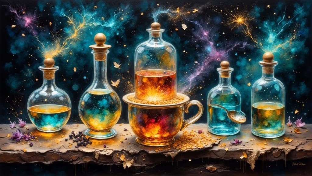 Magical Potion Making with Visible Brush Strokes