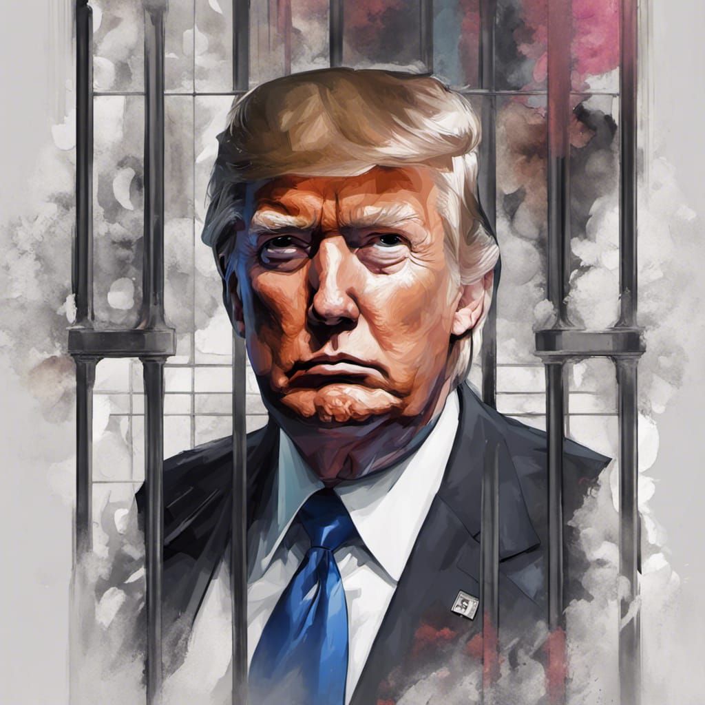 Donald Trump Behind Bars: Concept Art Portrait