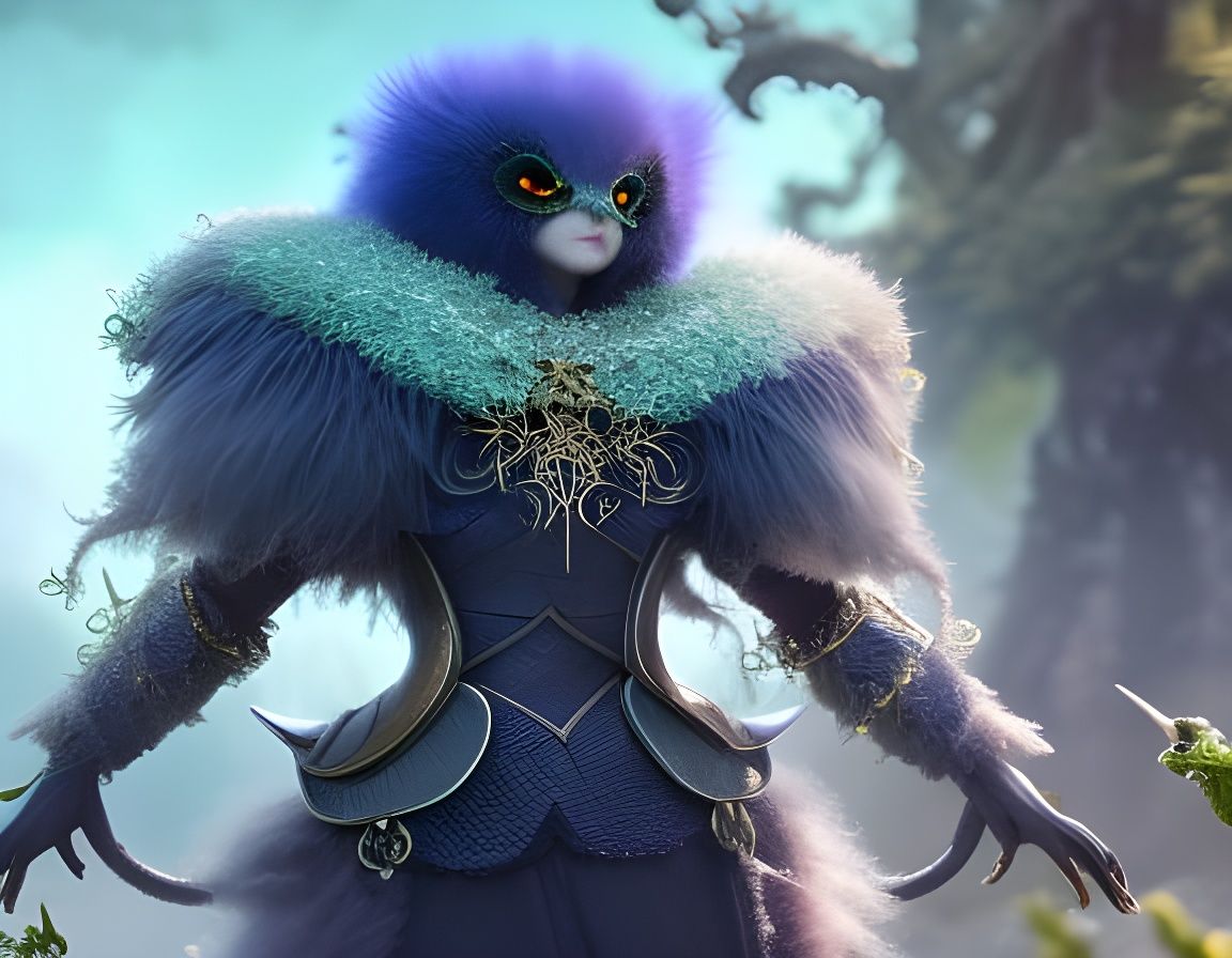 Aquatic Demon Portrait in Anime Style