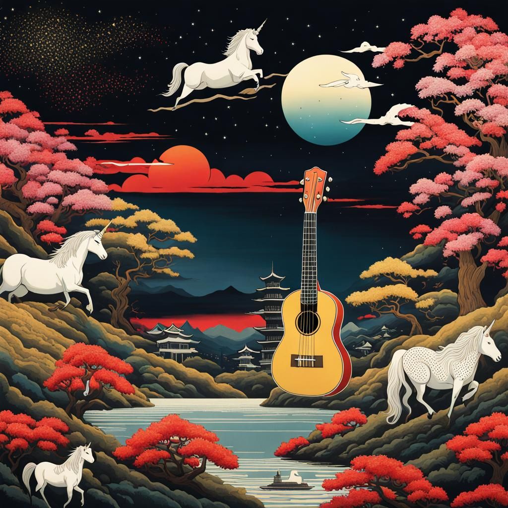 Unicorn in Urban Universe, Ukiyo-e Style