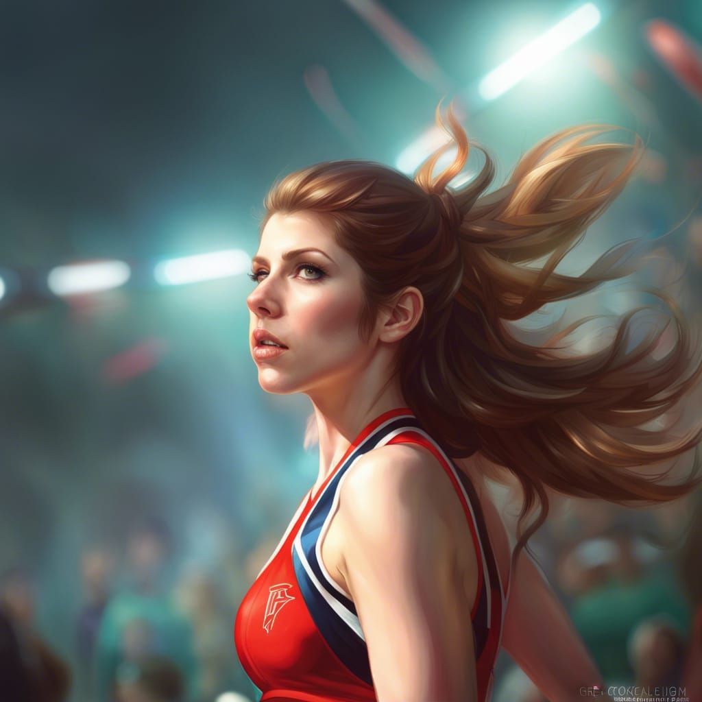 Cheerleader Portrait in Art Nouveau Style