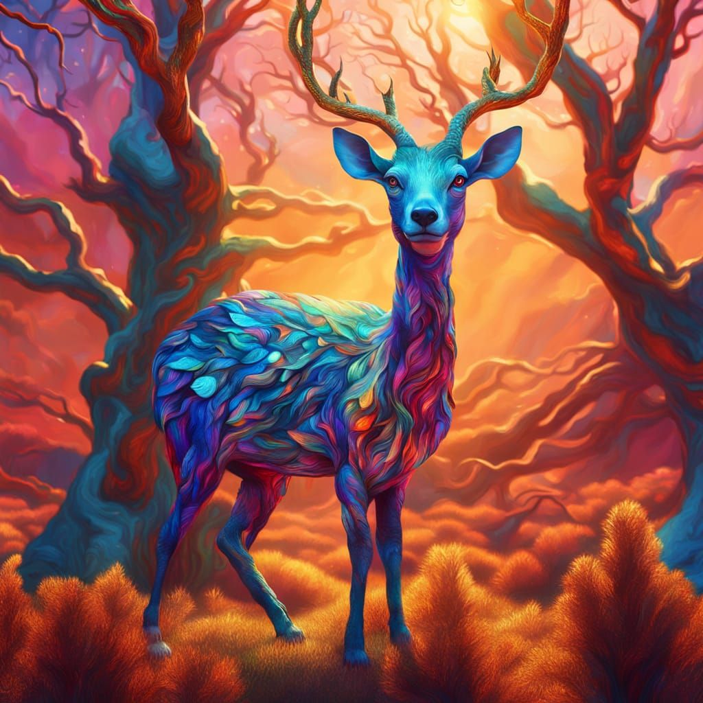 Surreal Hybrid Animal in Dreamlike Landscape