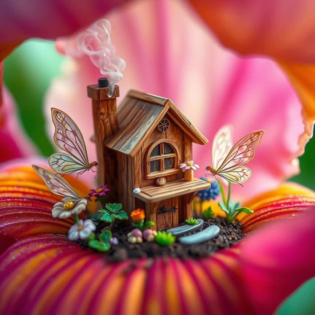 Fairy House in Iris: Macro Photography