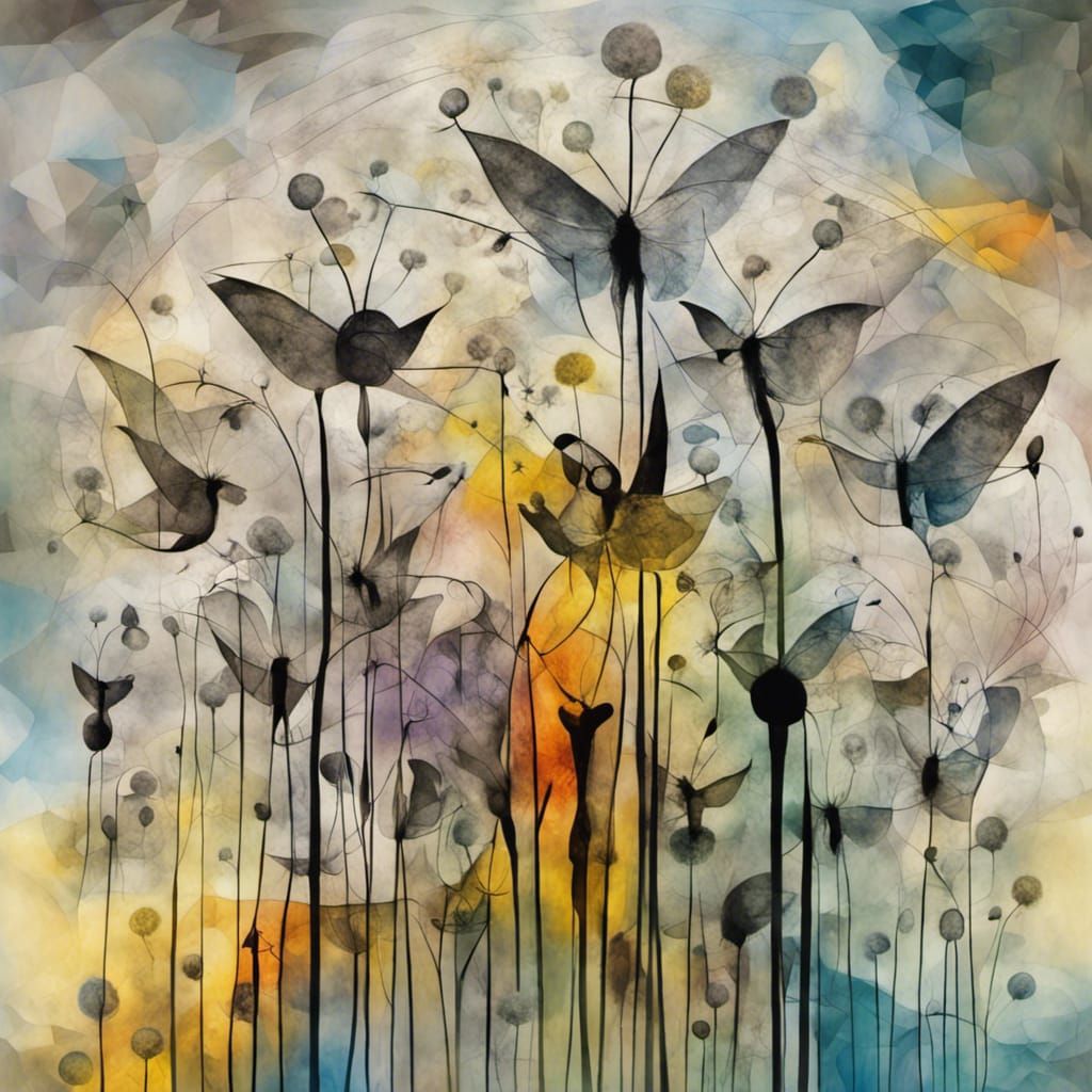 Dreamscape Fairies Making Wishes, in Abstract Art Style