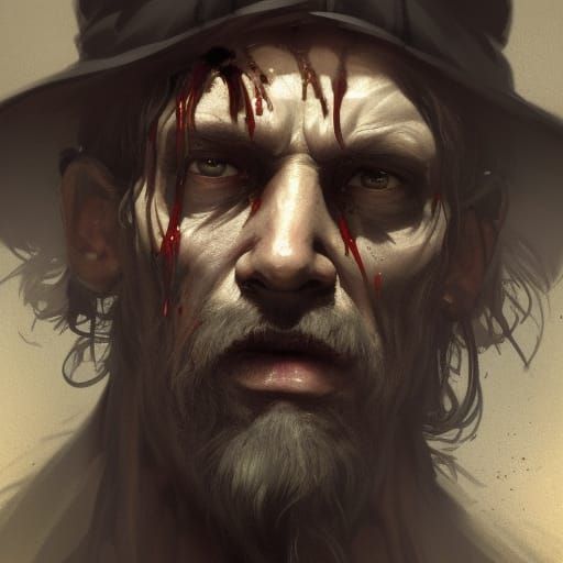 Grave Digger Portrait in Art Nouveau Style