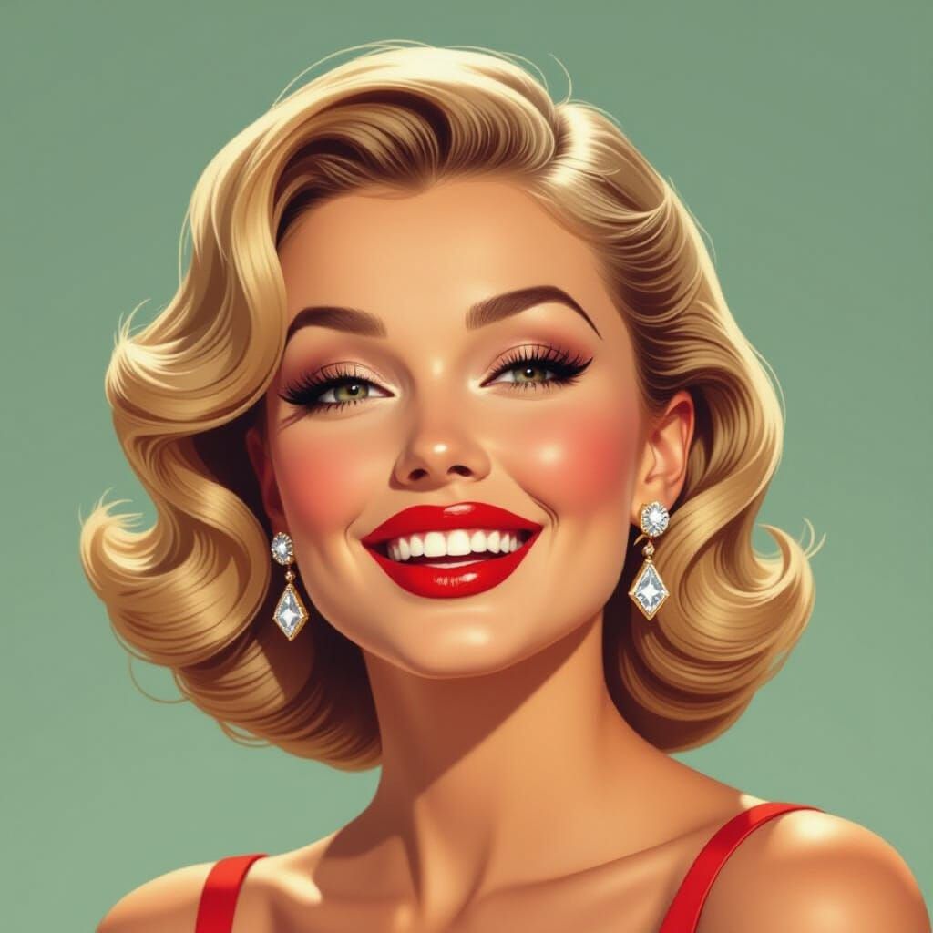 Glamorous Retro Woman in Hollywood Style