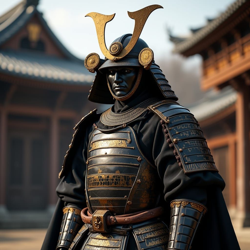 Samurai in Black and Gold Armor