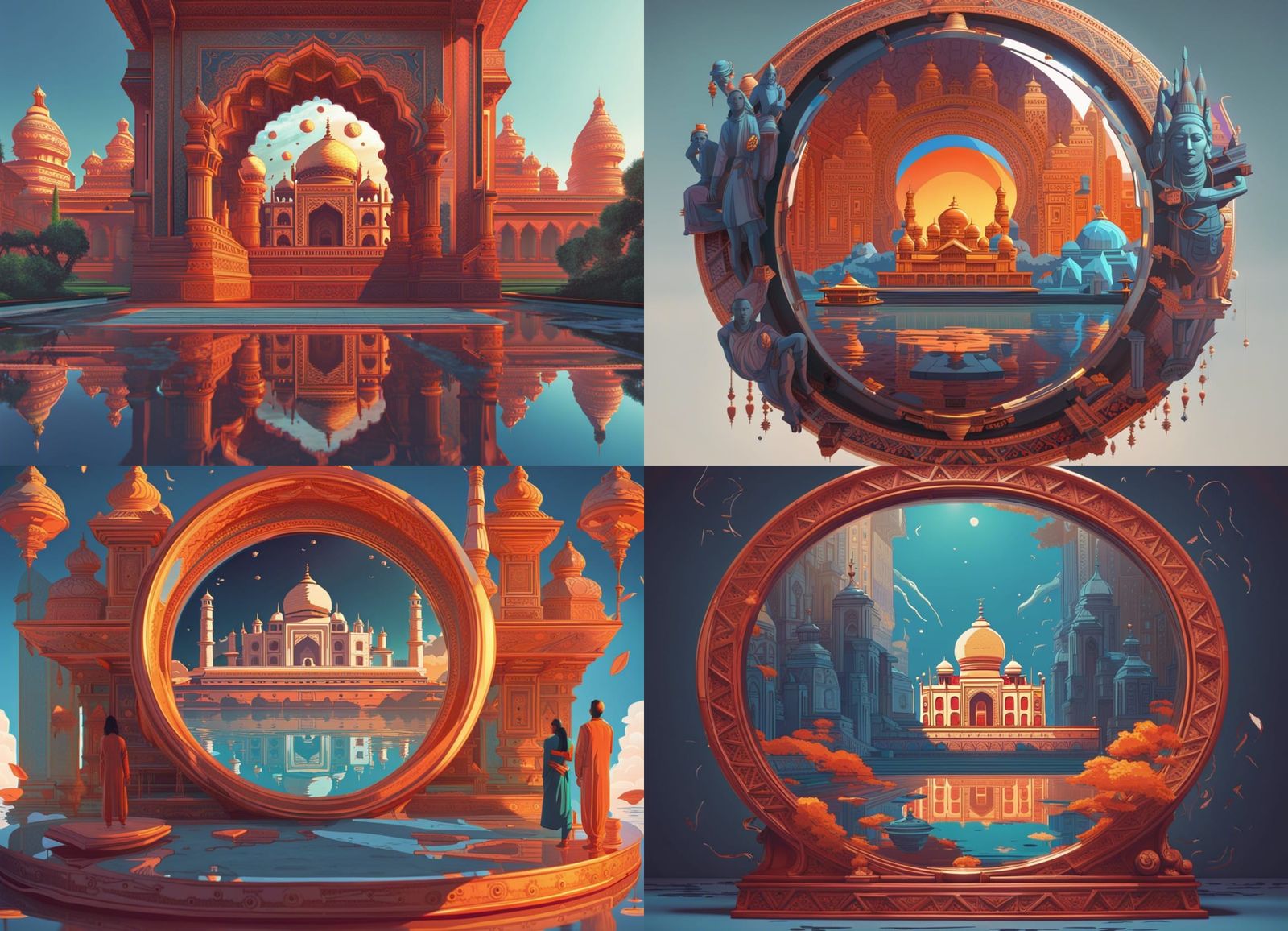 Indian Icon Mirrored in a Cyberpunk Octane Render