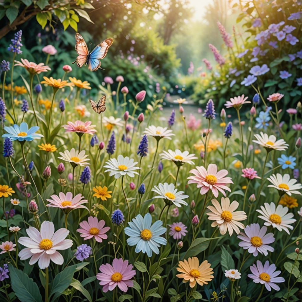 Enchanting Garden of Whimsy: Fairies at Work