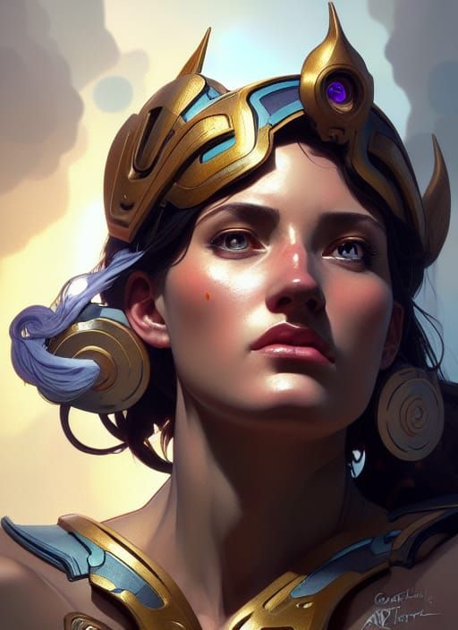 Athena Portrait in Cosmic Astral Style
