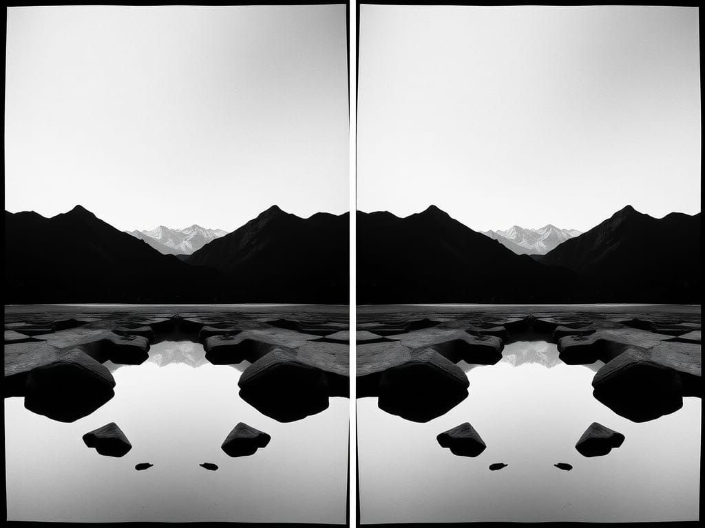 Surreal 3D Landscape Dissolves into Abstract Forms