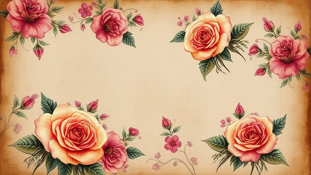 Whimsical Floral Fantasy Journal in Vintage Style