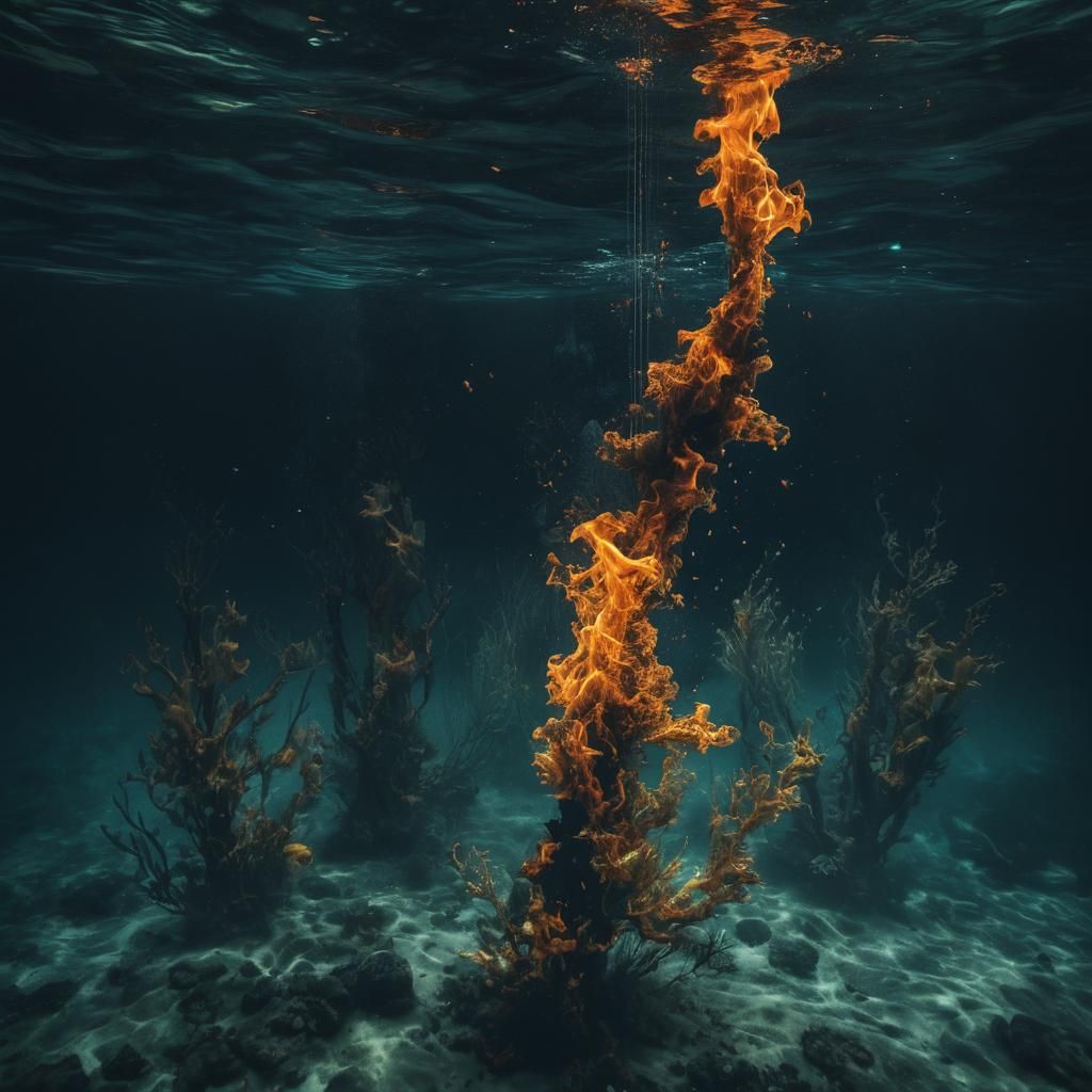 Underwater Fire: Double Exposure Photography