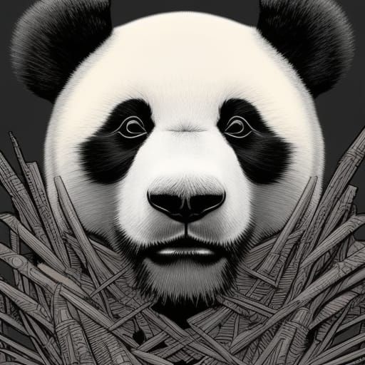 Panda Skull Emoji in Comic Book Art