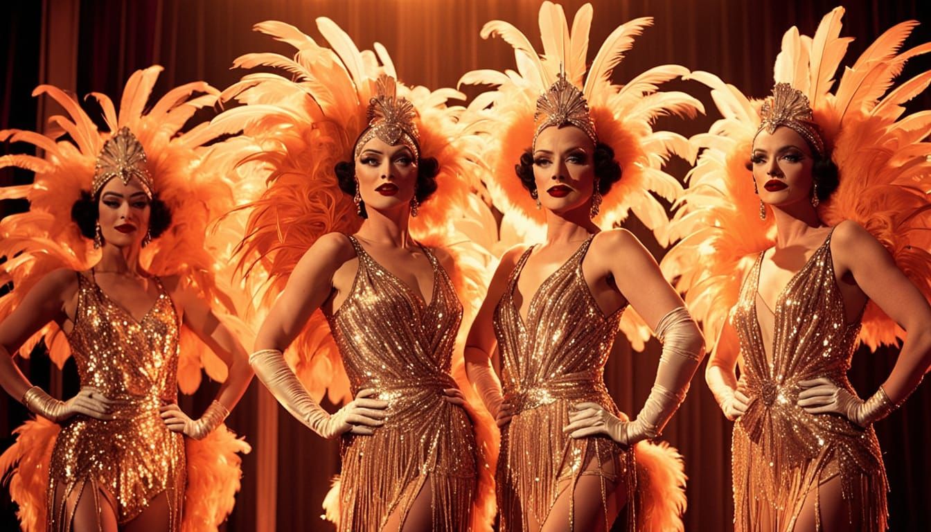Glamorous Showgirls Perform in Golden Age Cabaret