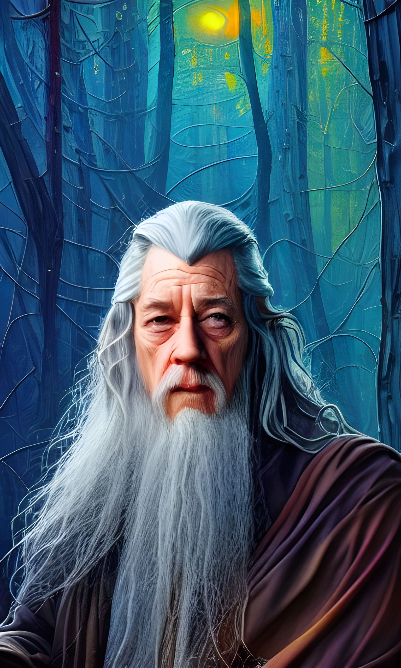 Gandalf's Party: An Expressionist Oil Painting