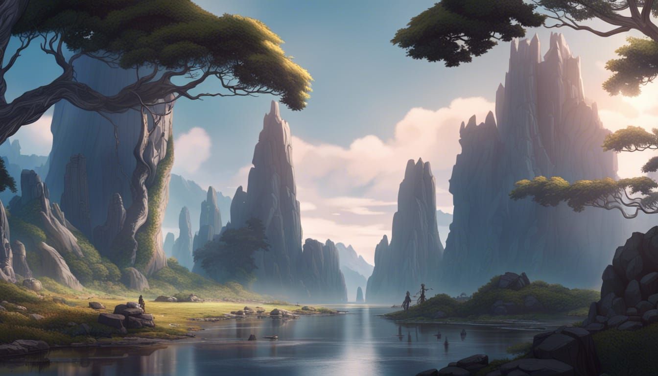 Anime Fantasy Landscape Matte Painting