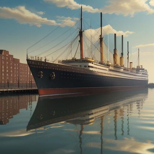 RMS Titanic Docks in 1911 New York: Colorized Photo
