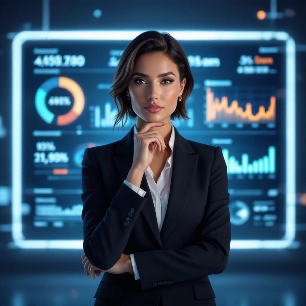 Digital Marketer Analyzing Data in a Sleek Style