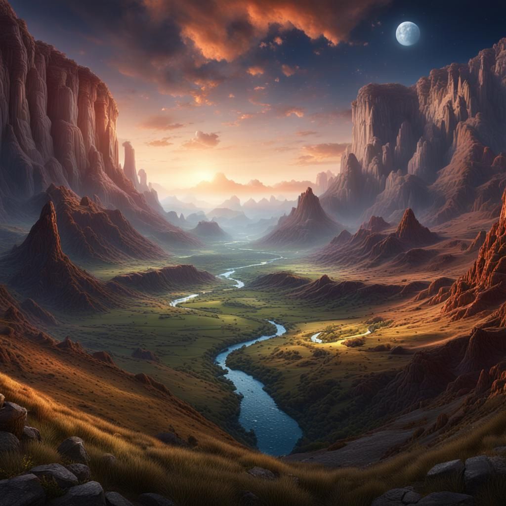 Day and Night Valley: Fantasy Concept Art